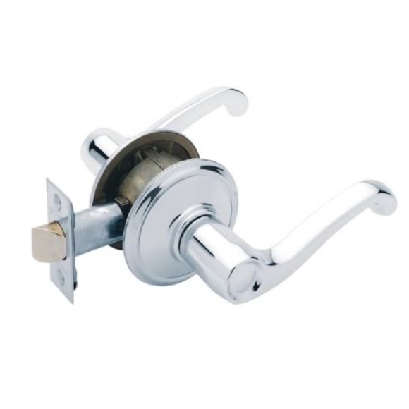 NEW Schlage Flair Passage Door Lever Set Polished Chrome F10FLA625 - Picture 2 of 5